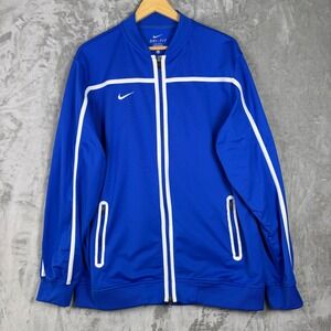 Nike Track Jacket Dri-FIT Large Blue Full Zip Athletic Sportswear Mens